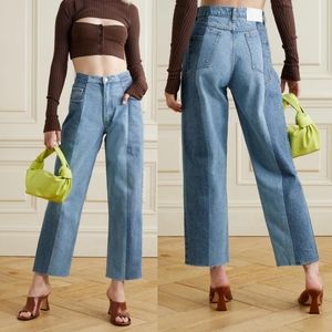 E.L.V denim the twin frayed boyfriend jeans in mid wash